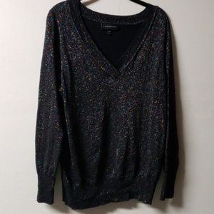 Lane Bryant 14/16 Rainbow Metallic V-Neck Sweater